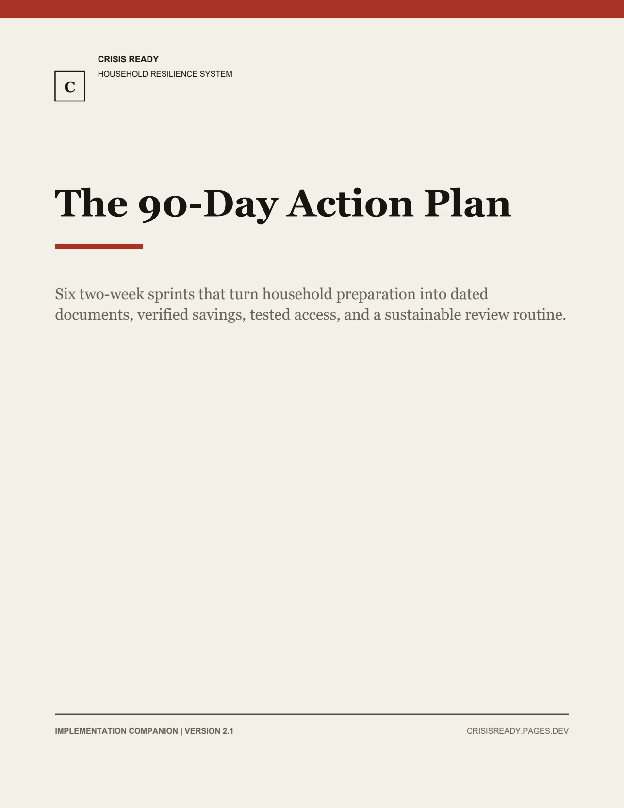 90-Day Action Checklist cover
