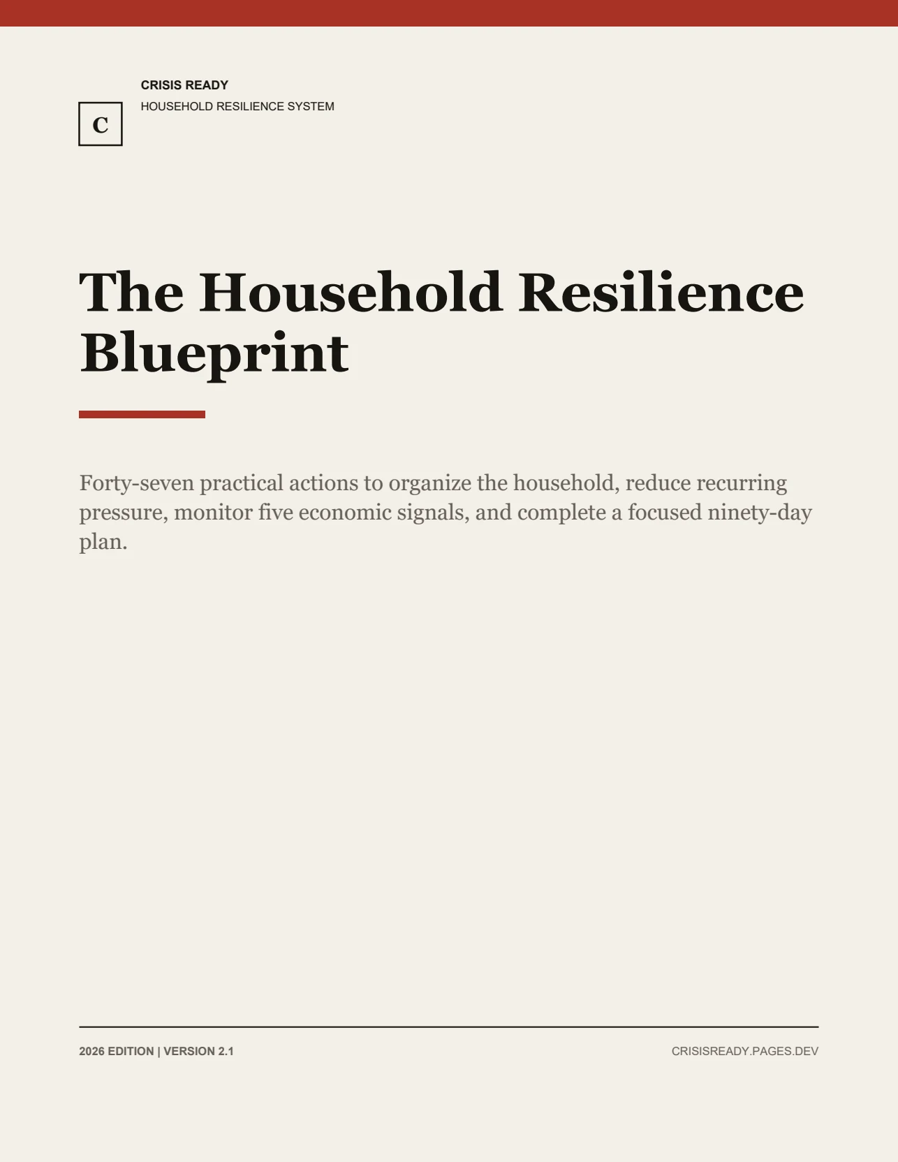 Household Resilience Blueprint cover page