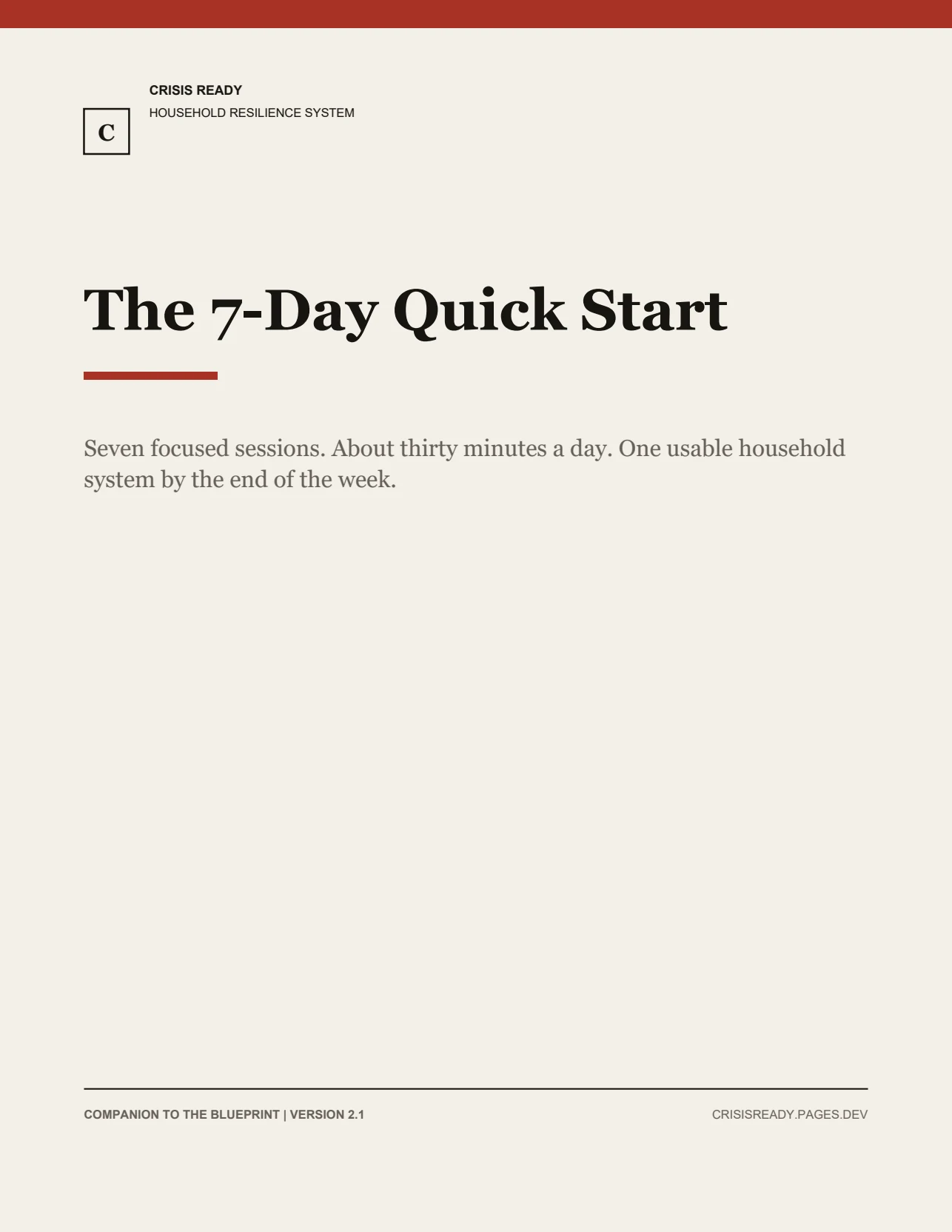 7-Day Quick Start cover page