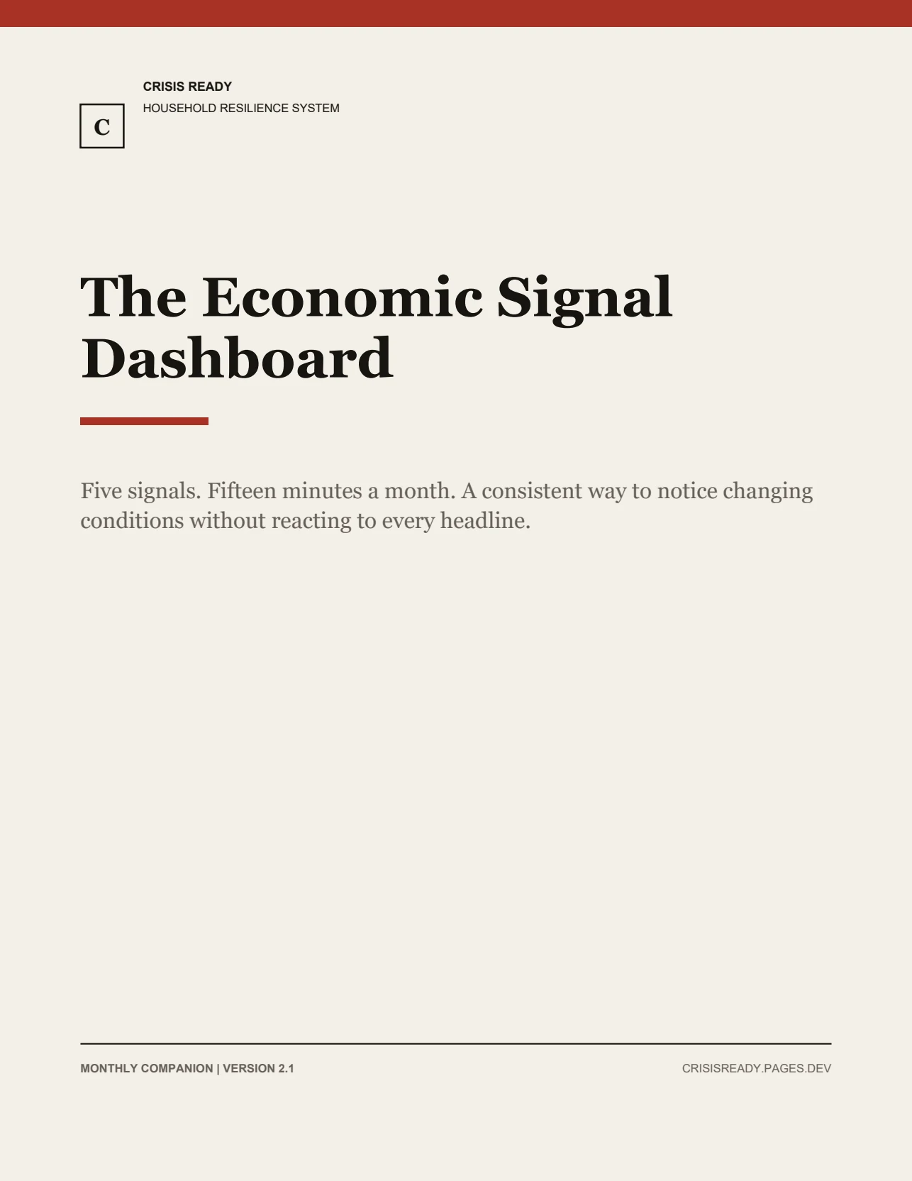 Economic Signal Dashboard cover page